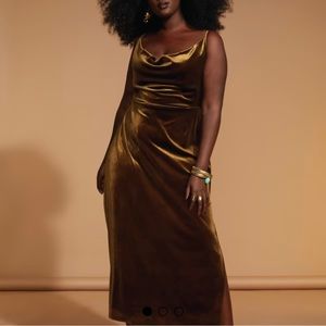 Velvet Cowl neck Dress